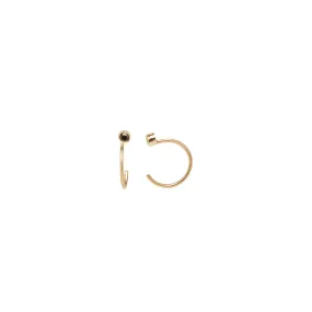 14k Black Diamond Reverse Huggie Hoop Earrings