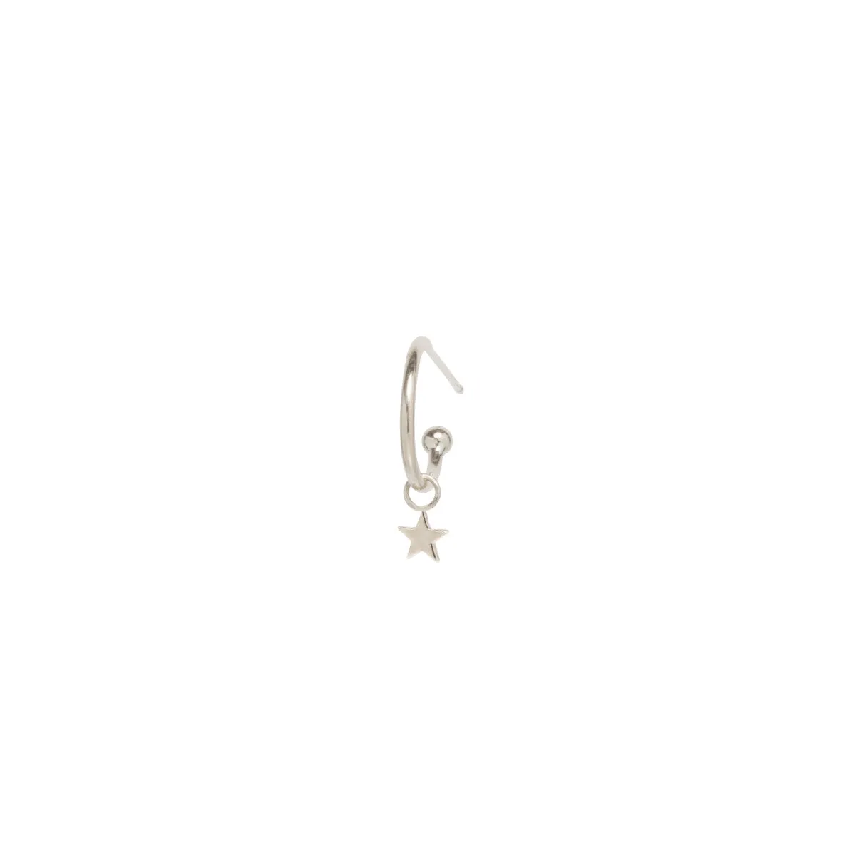 14k Dangle Itty Bitty Star Charm Huggie Hoop