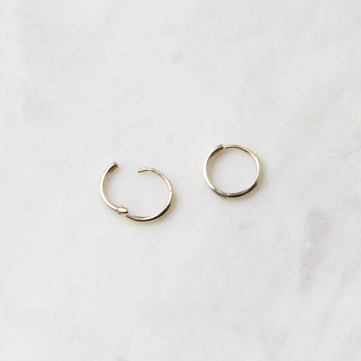14k Yellow Gold Small Thin Huggies