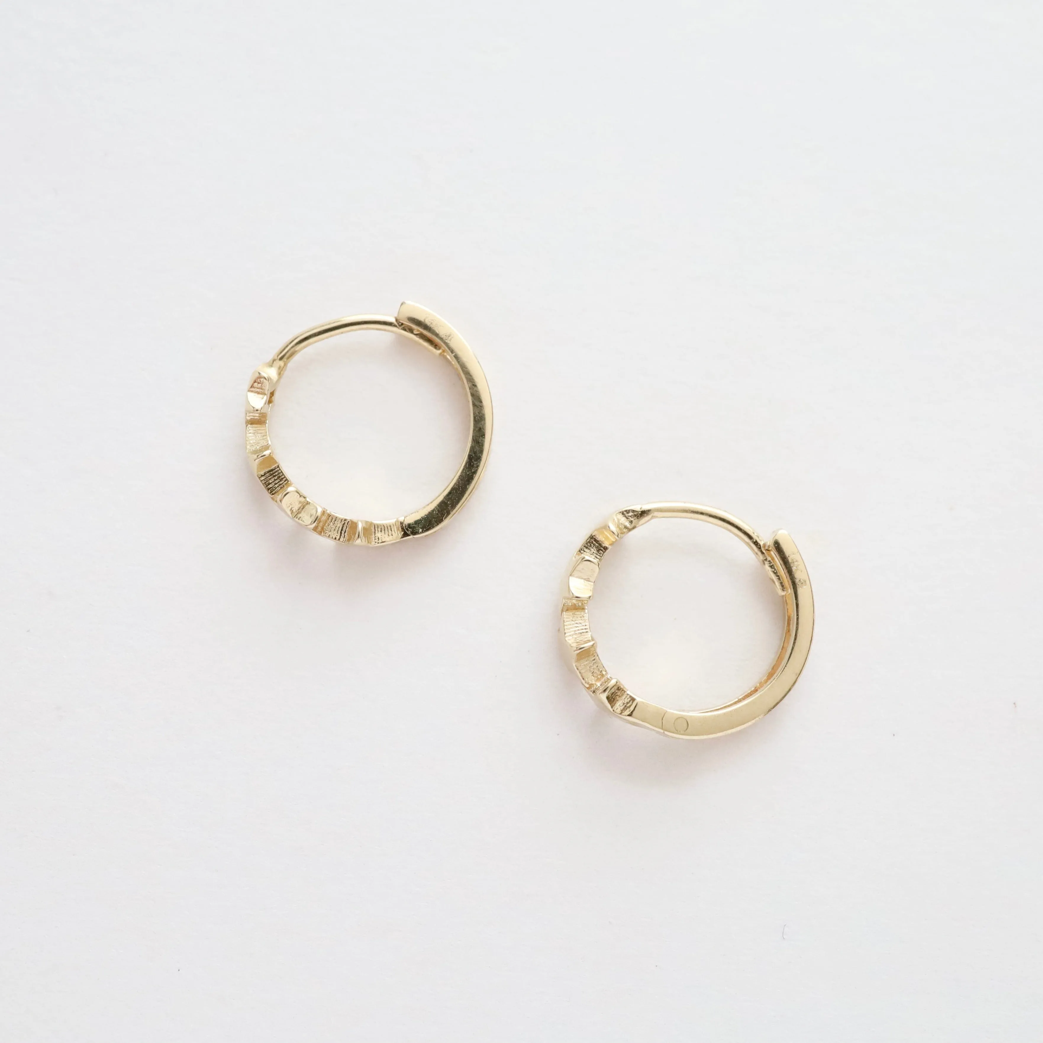 14k Yellow Gold Stars Huggies