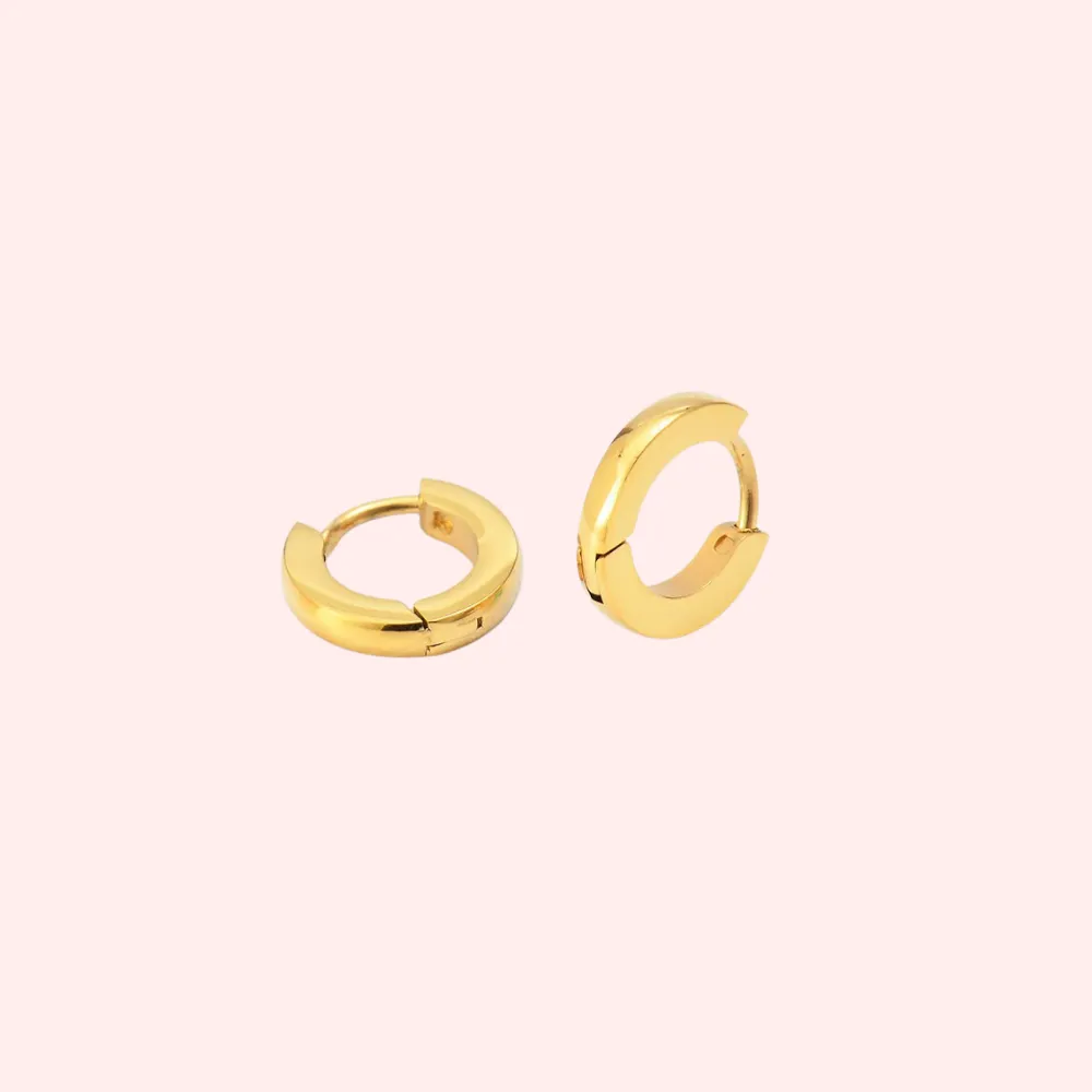 1cm Rounded Shape Huggie Hypoallergenic Earrings