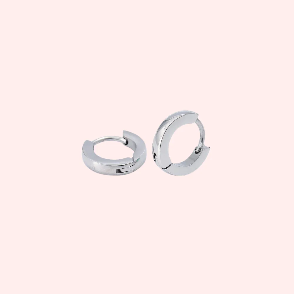 1cm Rounded Shape Huggie Hypoallergenic Earrings