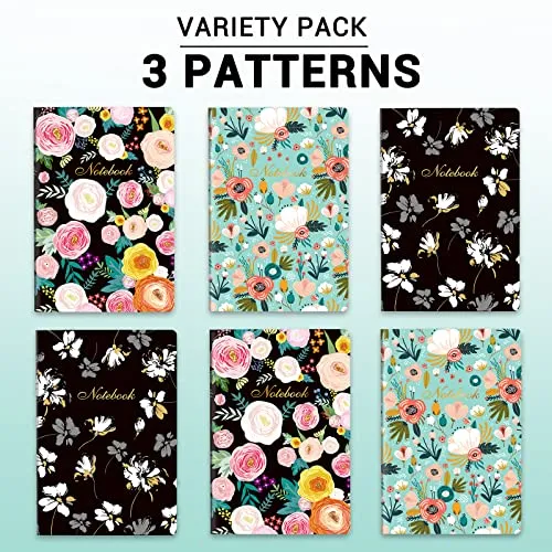 3 Pack A5 Notebook - Lined Journal Notebooks, 8'' x 5'', 270 Pages/Pack, 100gsm Thick Paper, Classic College Ruled Notebooks for Office, School Supplies