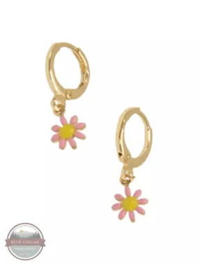 338-225E Daisy Hoop Earrings