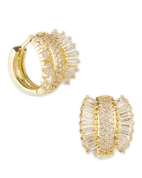 Baguette Fan Hoop Earrings