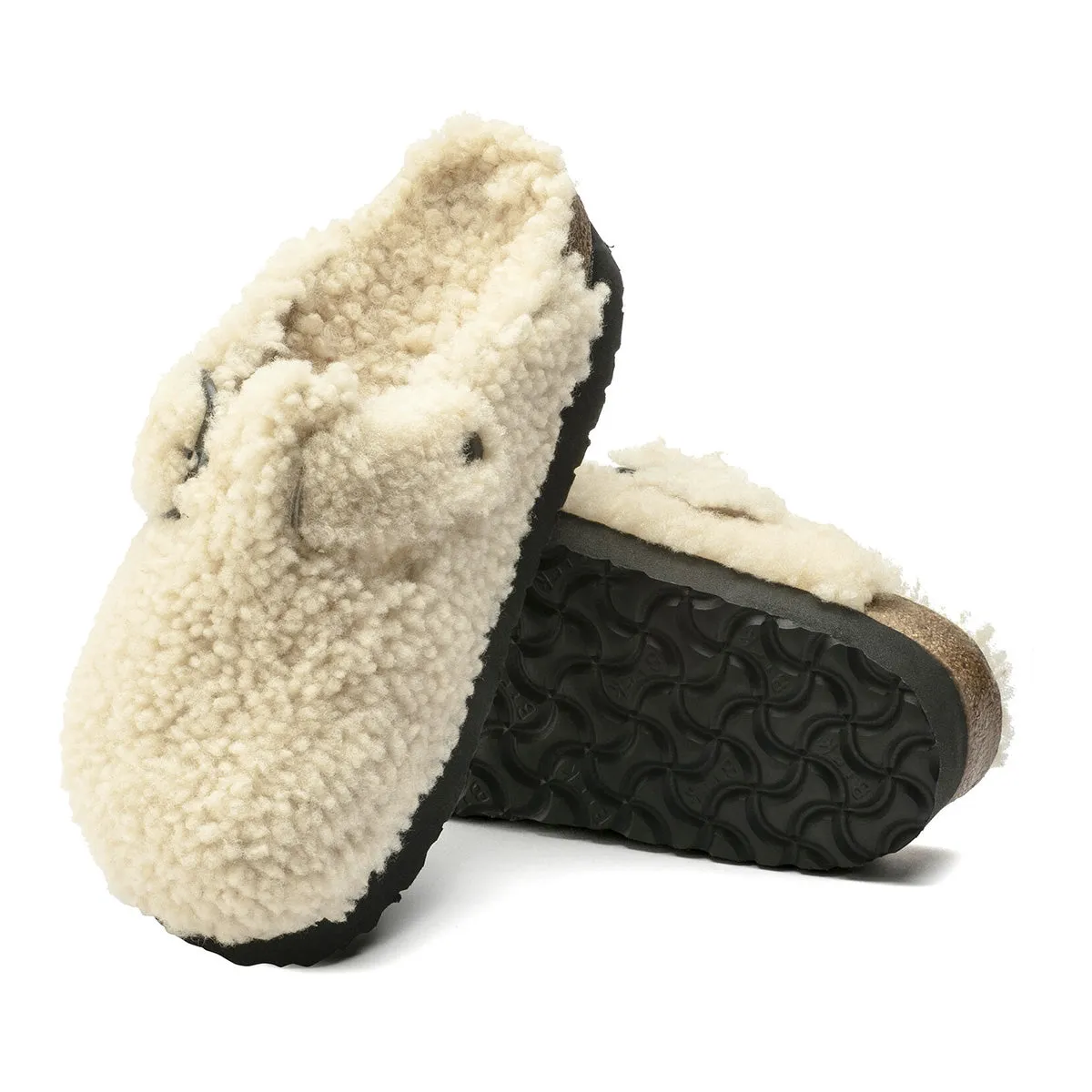 Birkenstock Boston Big Buckle PAP Teddy Eggshell   