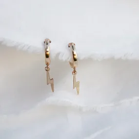 Bolt Huggie Hoop Earrings