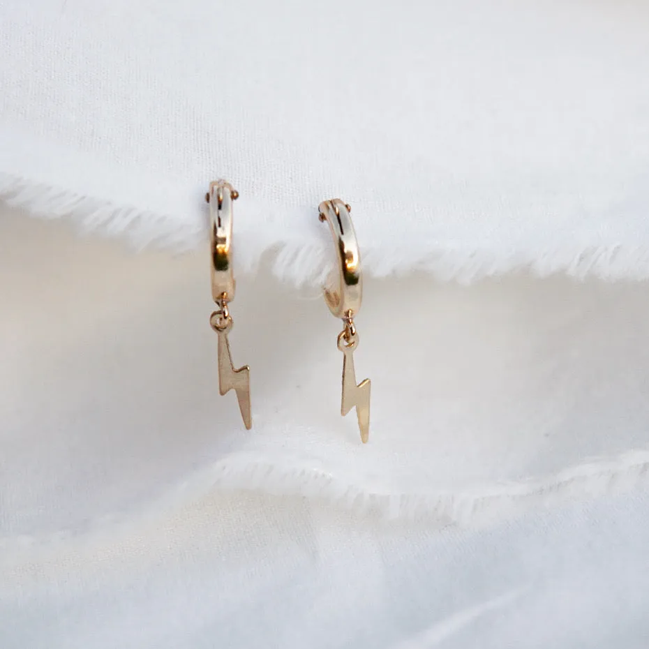 Bolt Huggie Hoop Earrings