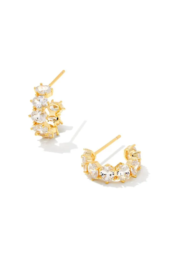 Cailin Crystal Huggie Earrings - Gold\CZ | Kendra Scott
