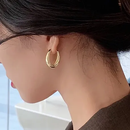 Chunky Teardrop Hoop Earrings