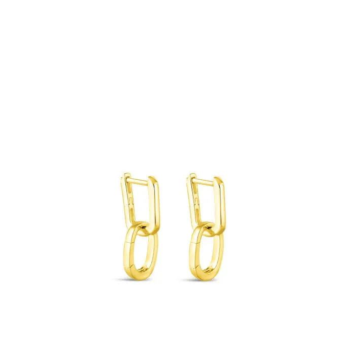 Collectible Travel Treasures™ Charm Holder Huggie Hoop Earrings Gold