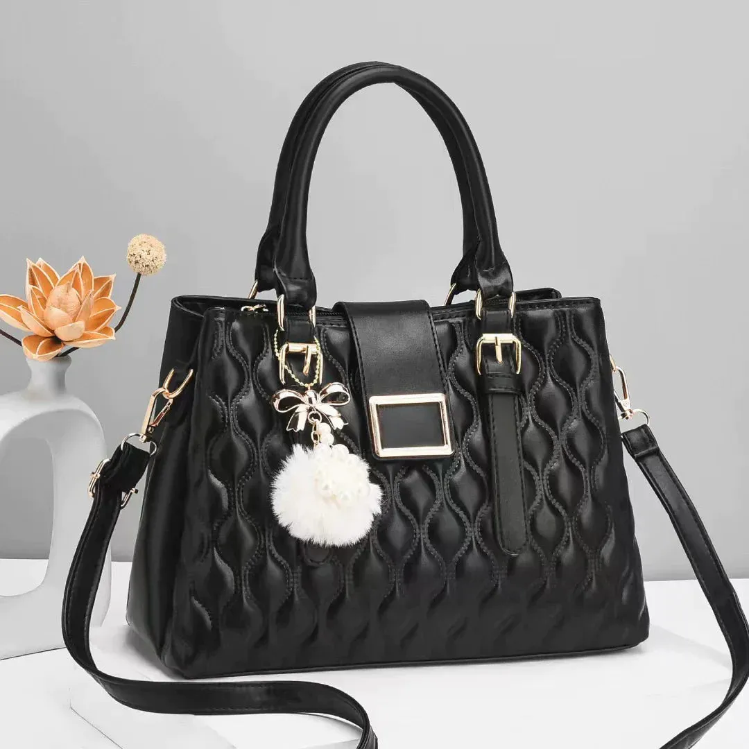 Corrugated Calfskin Bag black