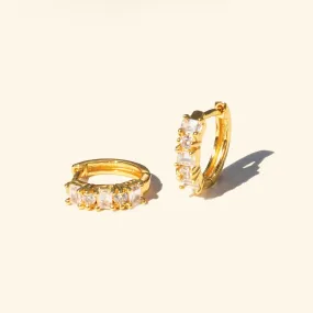 Crystal Baguette Hoop Earrings