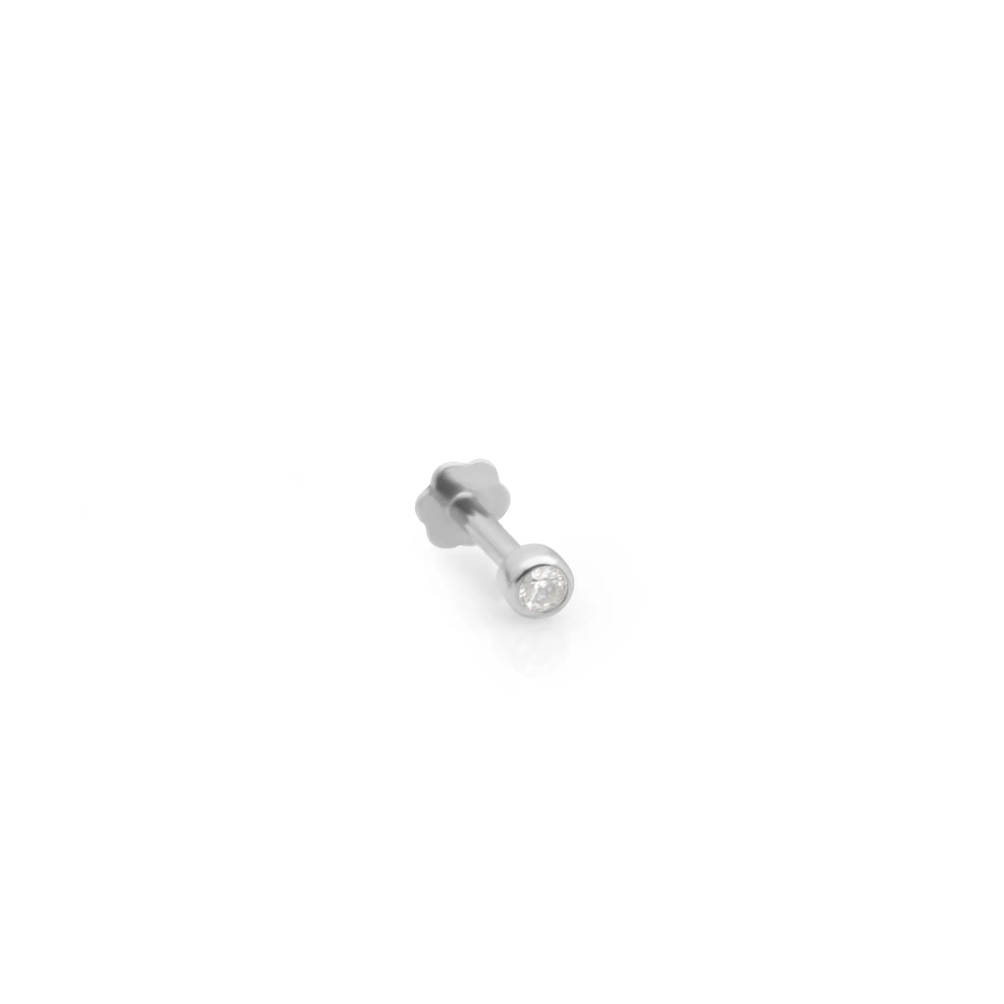 Diamond Bezel Set Flat Back Earring