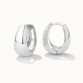 Dome Huggie Hoops in Silver