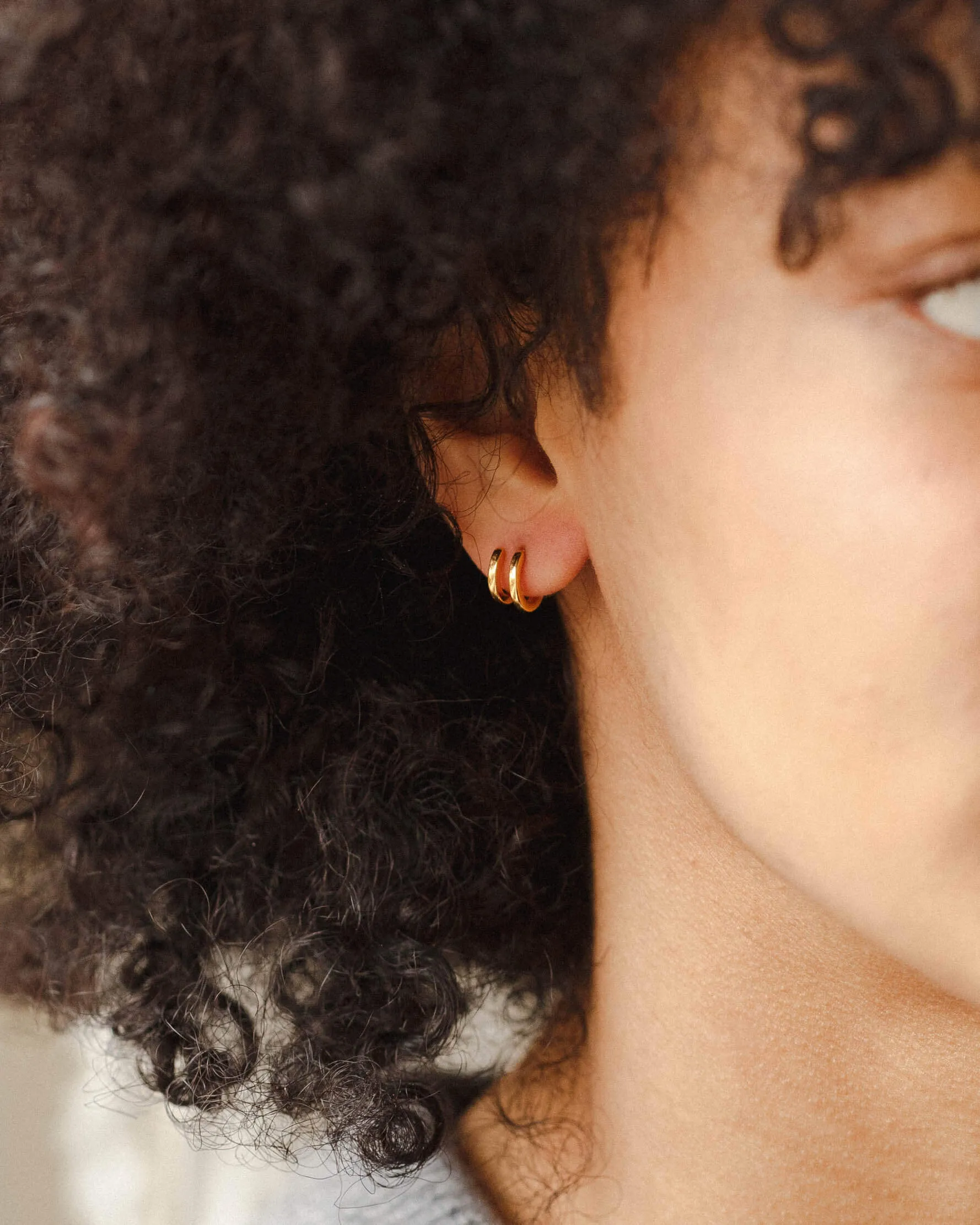 Double Huggie Hoops