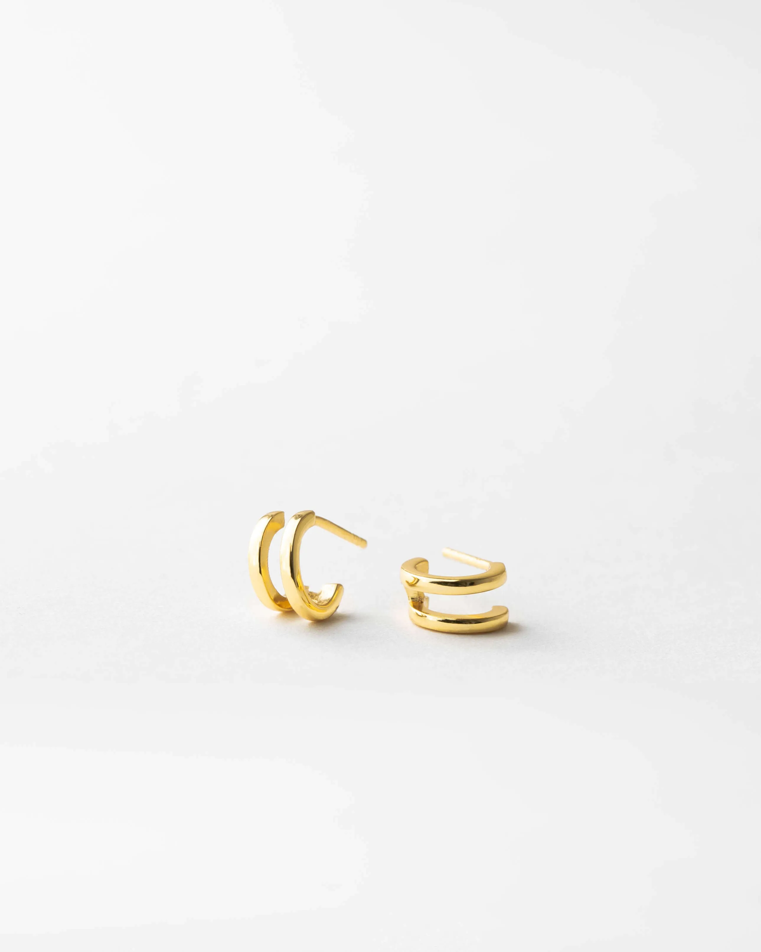 Double Huggie Hoops