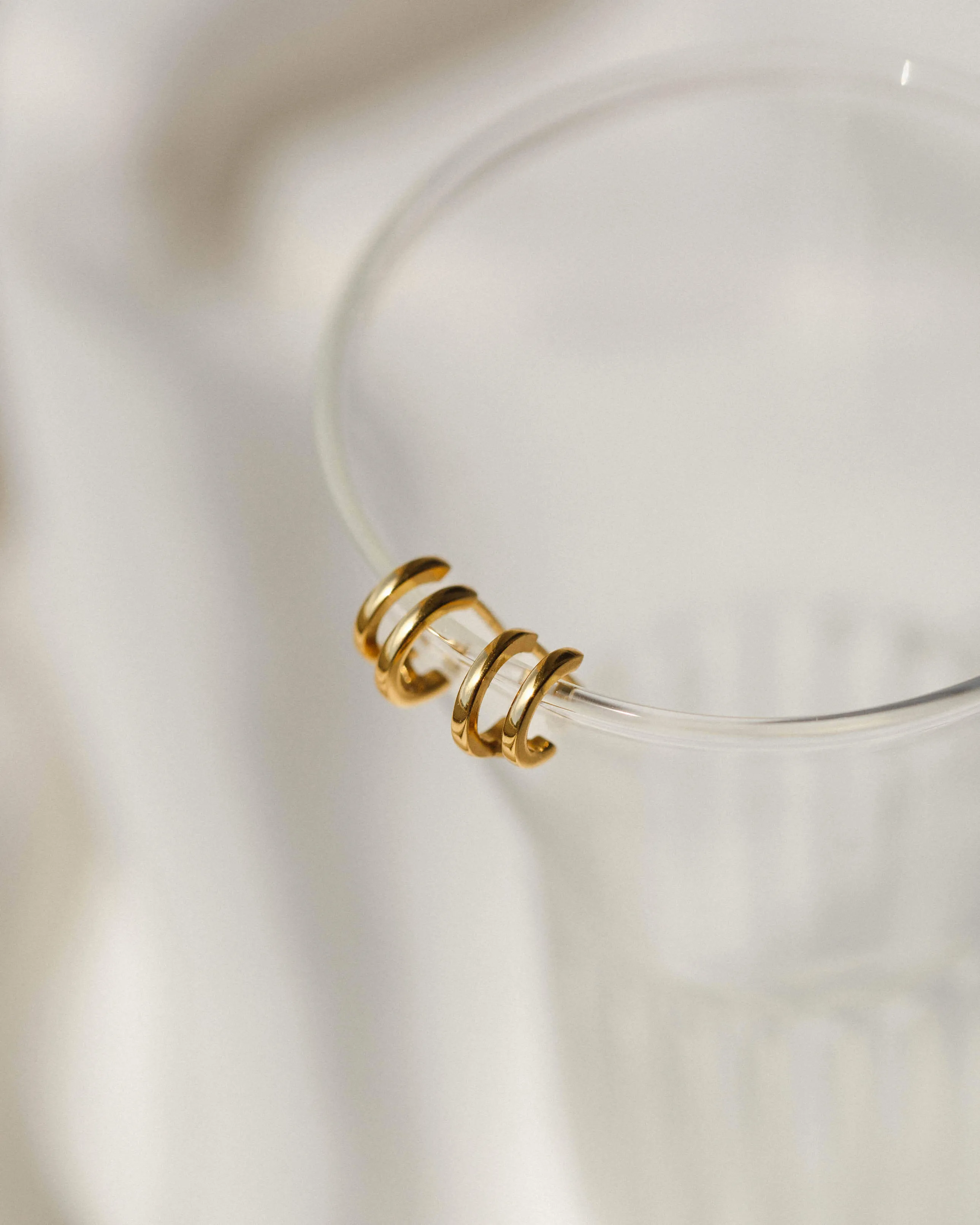 Double Huggie Hoops