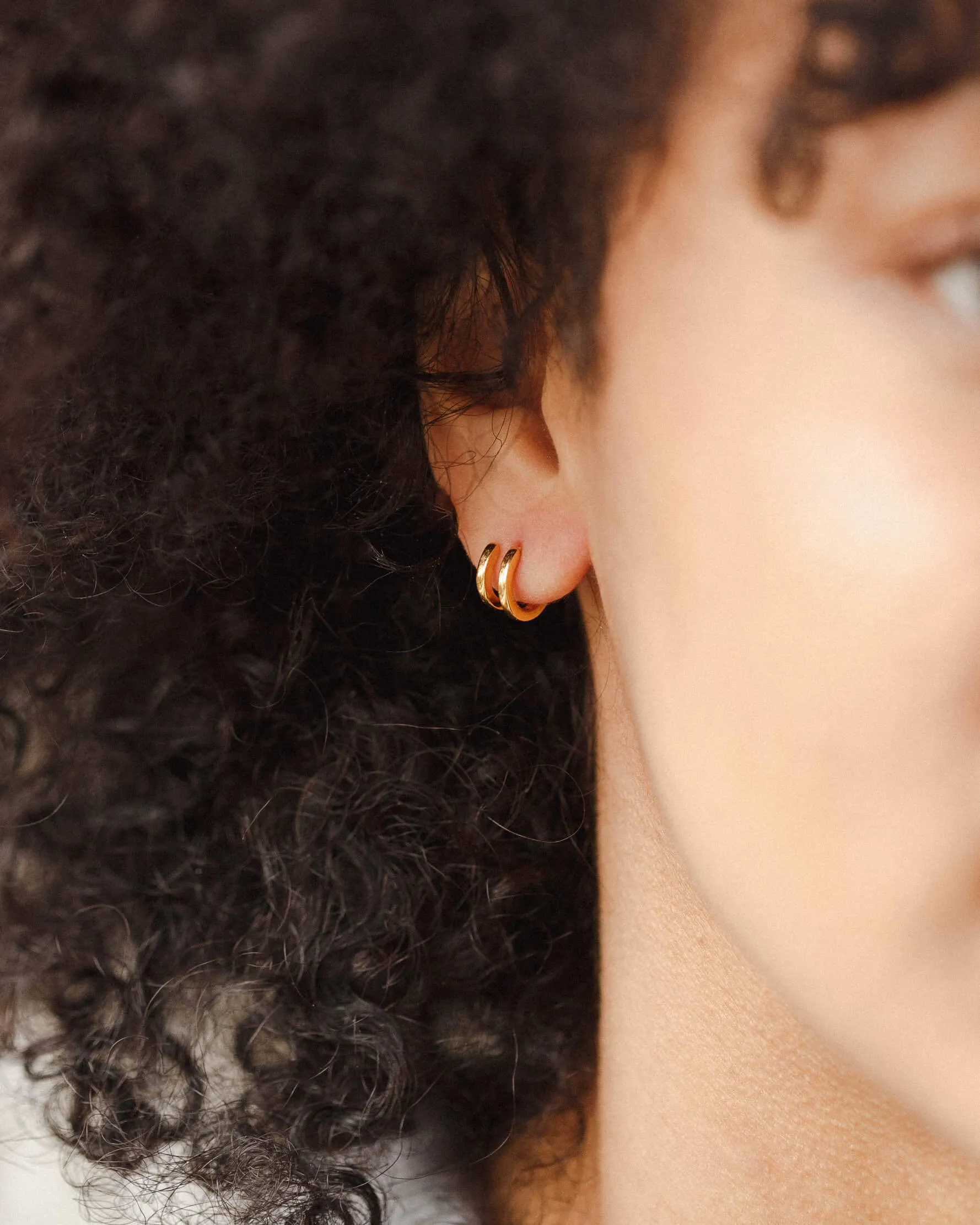 Double Huggie Hoops