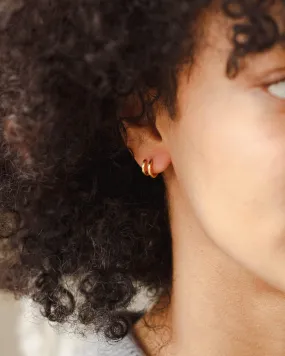 Double Huggie Hoops