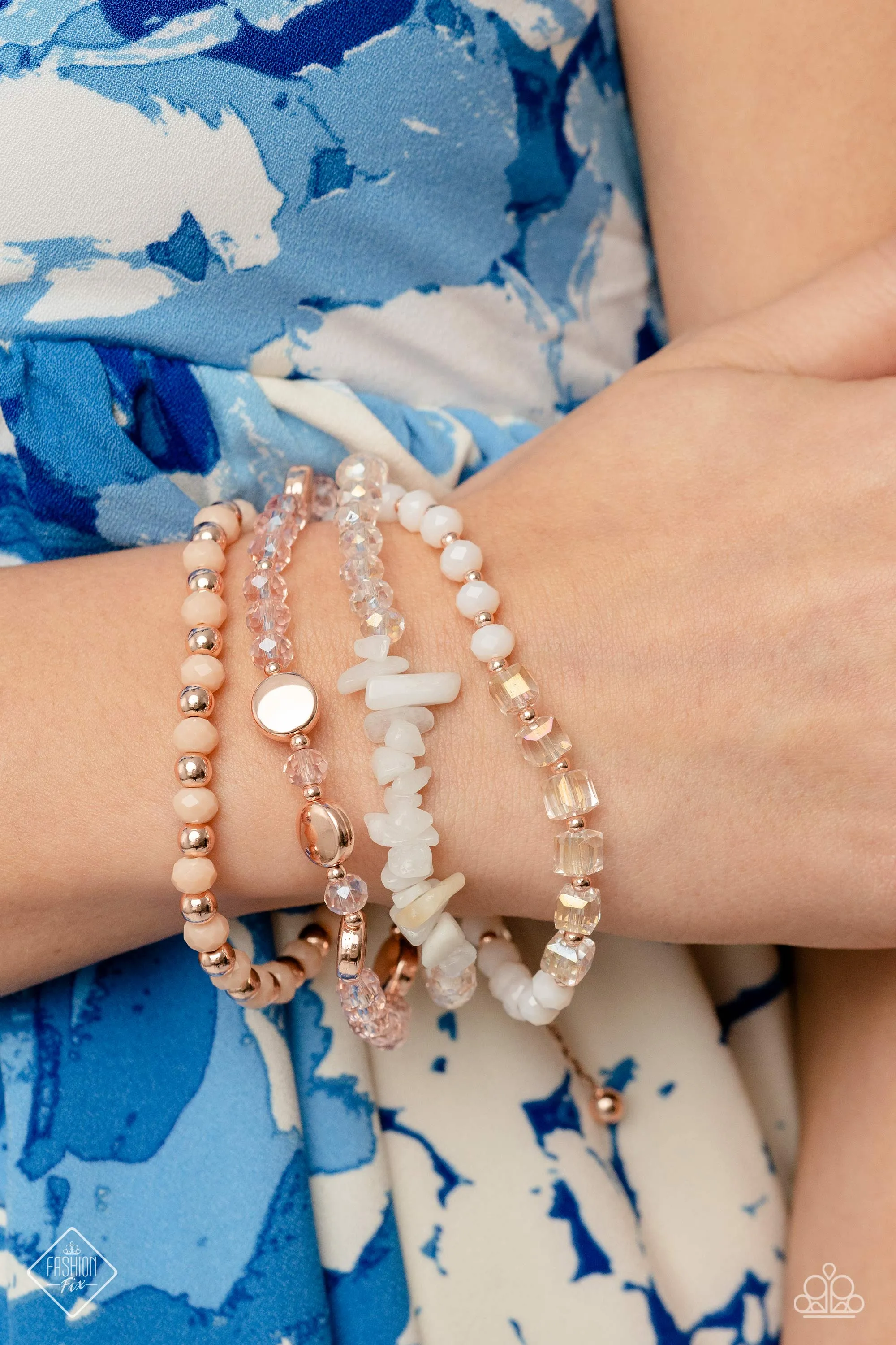 Paparazzi Dewy Delight Rose Gold Fashion Fix Bracelet