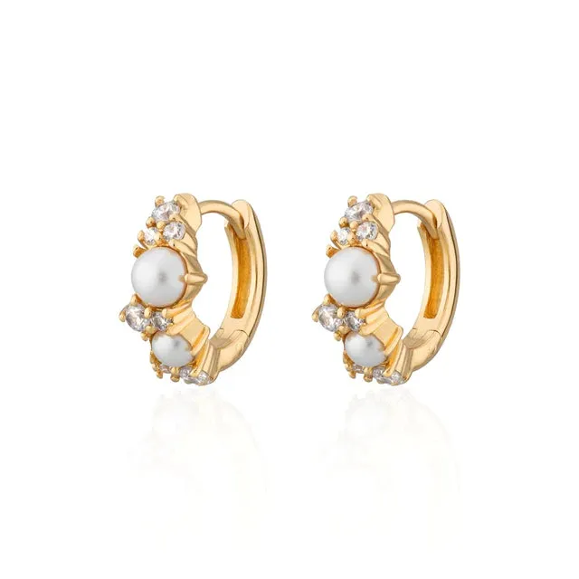 Pearl Huggie Earrings