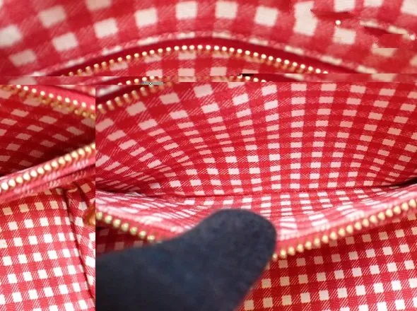 PRADA Canapa Check Handbag - Red