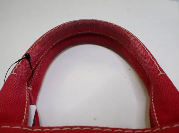 PRADA Canapa Check Handbag - Red
