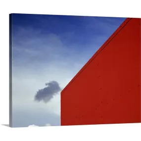 "A shadowed cloud floating through blue sky over the red corner of James John " Canvas Wall Art