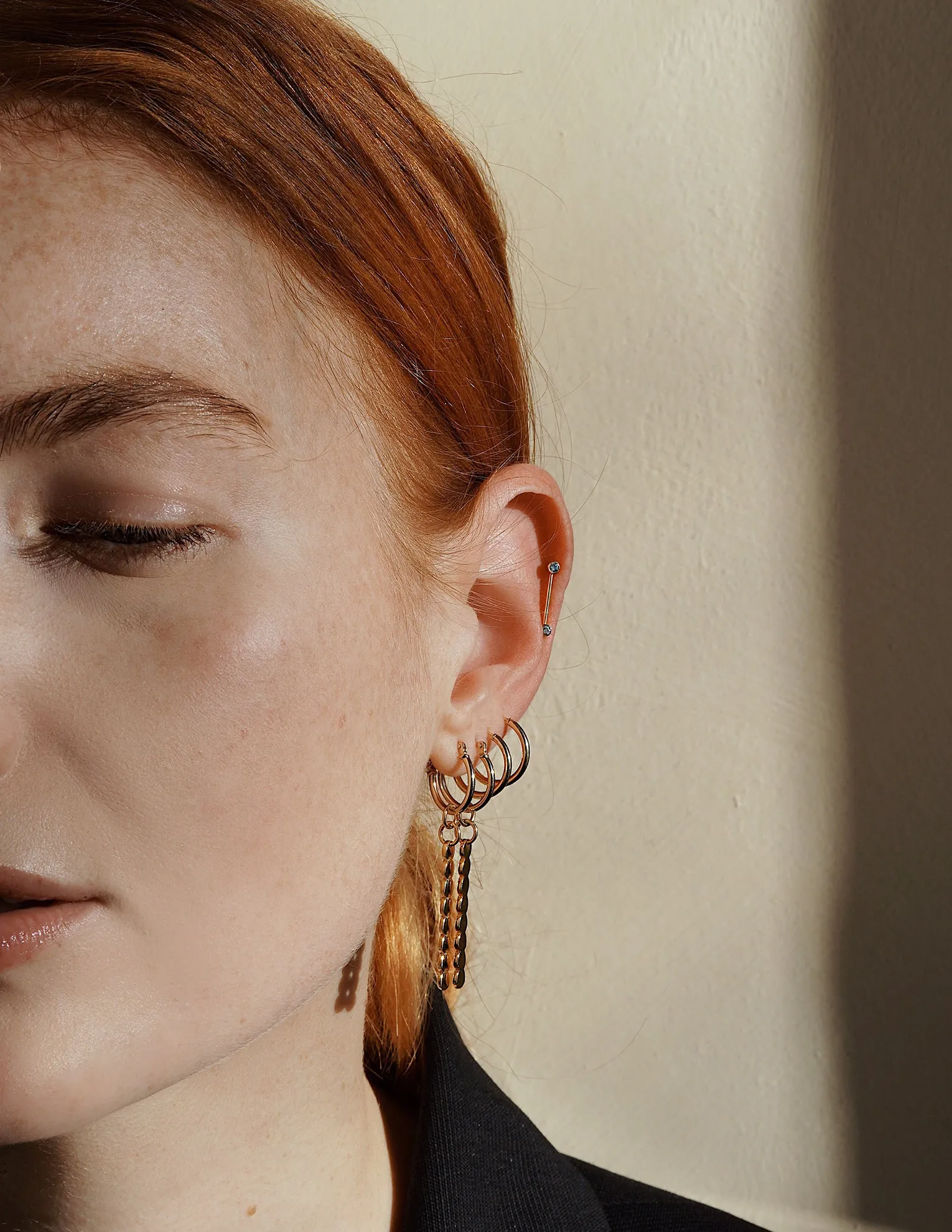 Rose Hoop earring <br>Solid Gold