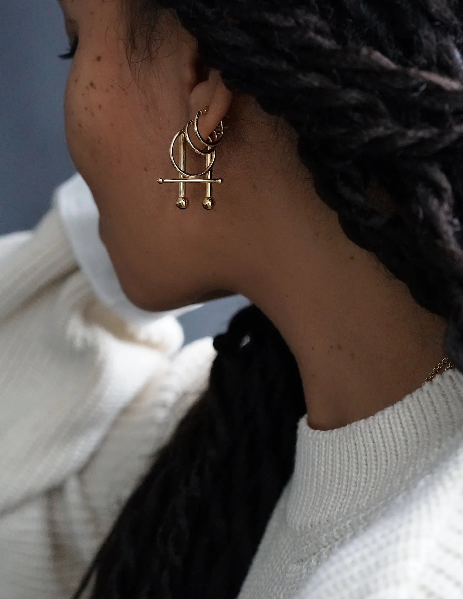 Rose Hoop earring <br>Solid Gold