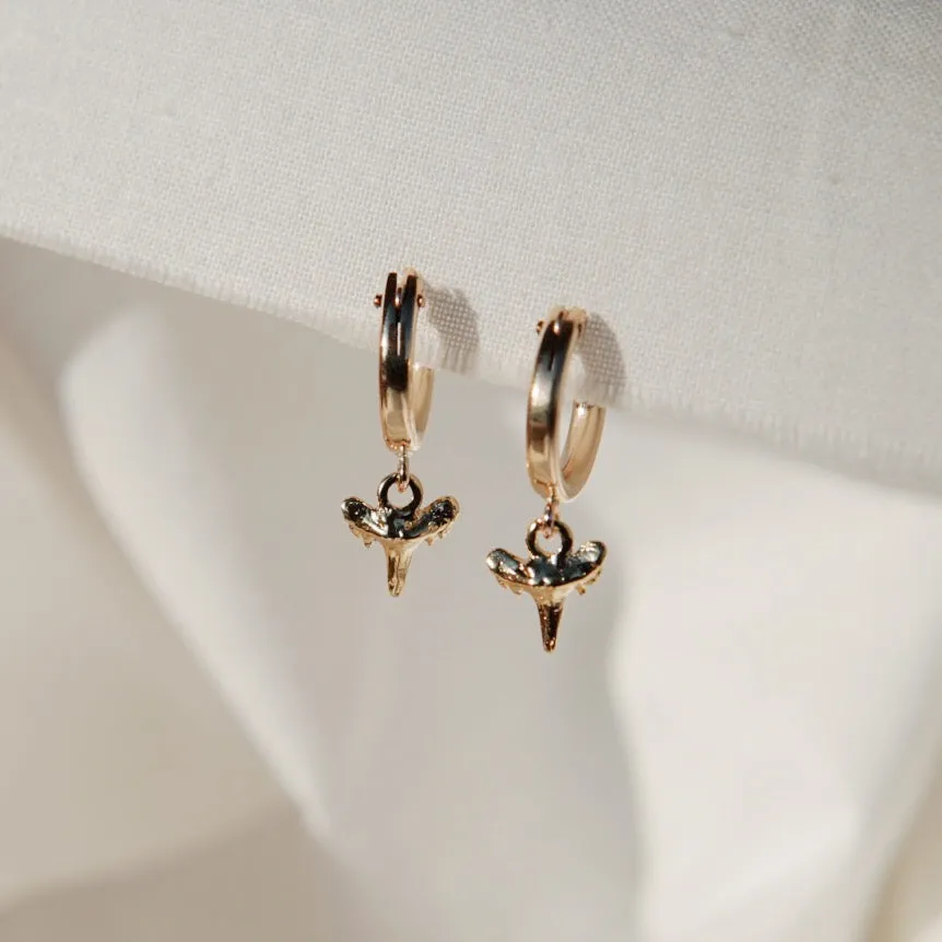 Shark Tooth Huggie Hoop Earrings
