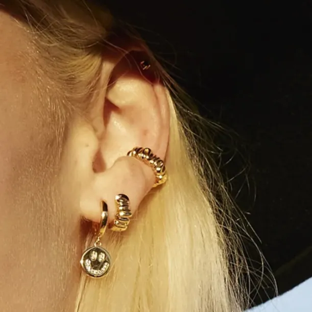 Smiley Face Hoop Earrings