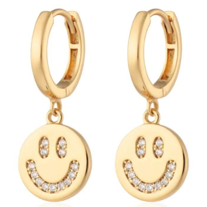 Smiley Face Hoop Earrings
