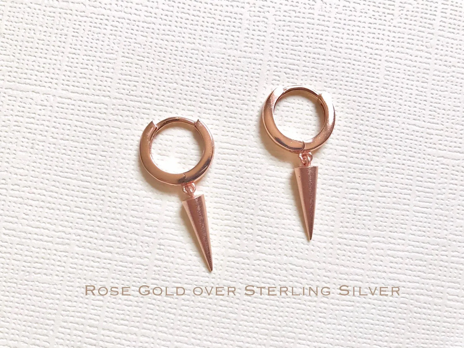 Sterling Silver spike earring, Spike hoop earrings