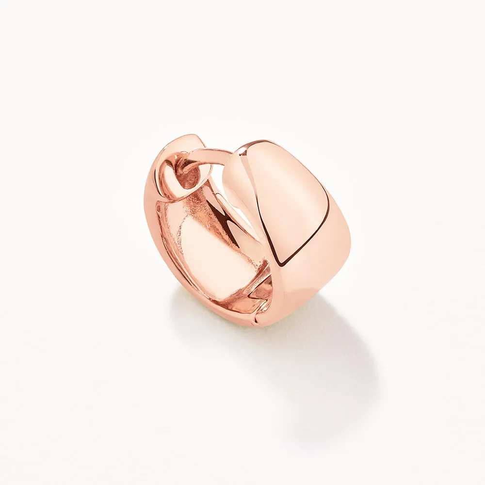Thick Dome Huggies in Rose Gold