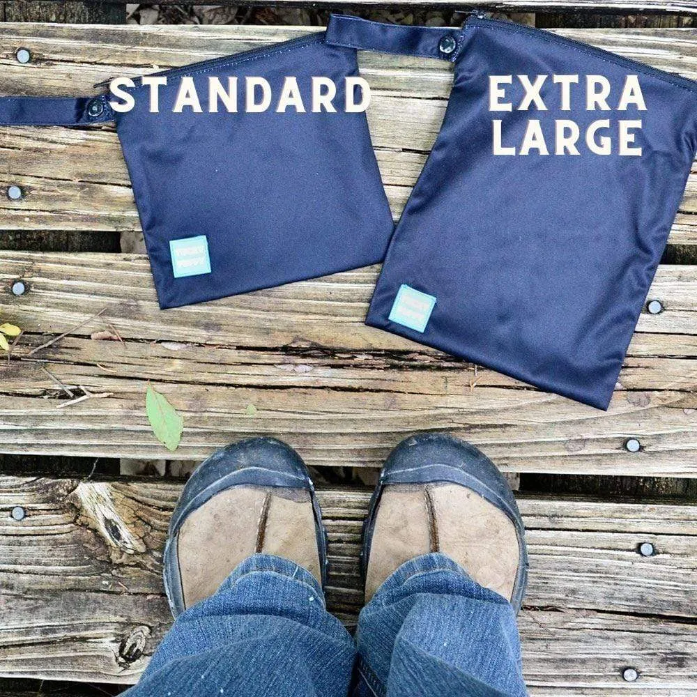 XL and Standard 1-Pocket Black Poop Bag Holders (Set of 2 Bags)