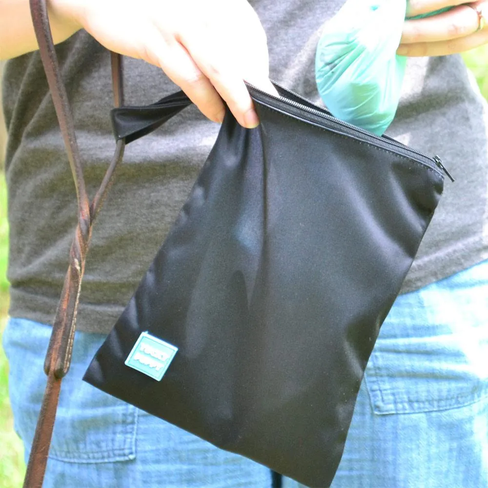 XL and Standard 1-Pocket Black Poop Bag Holders (Set of 2 Bags)